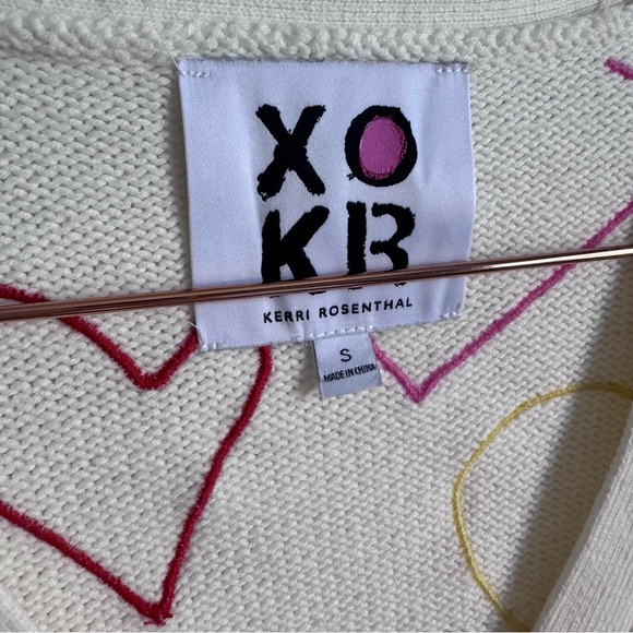 Kerri Rosenthal XOKR Hearts Embroidered Cardigan S $225 - Picture 3 of 9